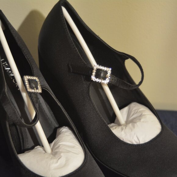 👠✨ Lisa Vicky VAULT-V Black Satin Platform Mary Jane Heels – Size 10M NIB ✨👠 - Picture 5 of 8
